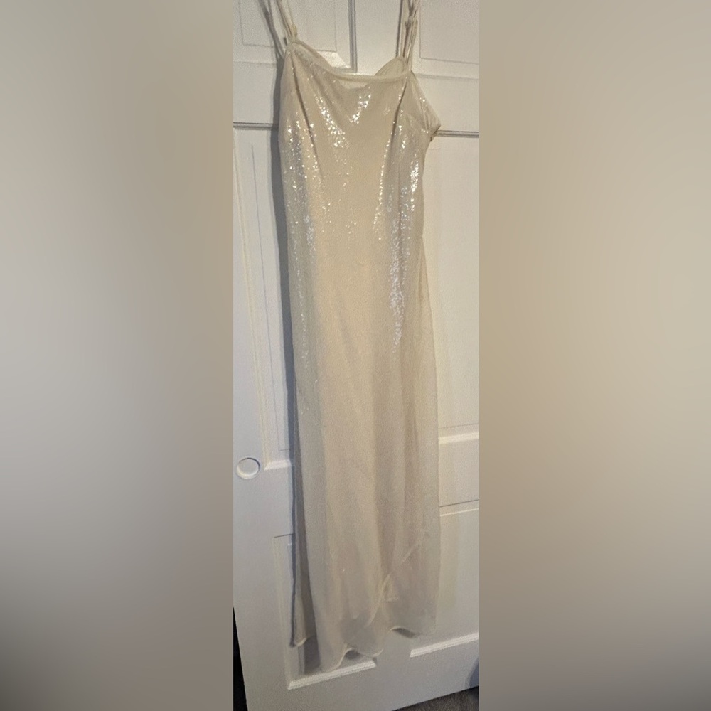 Madewell Cream Sequin Maxi Dress